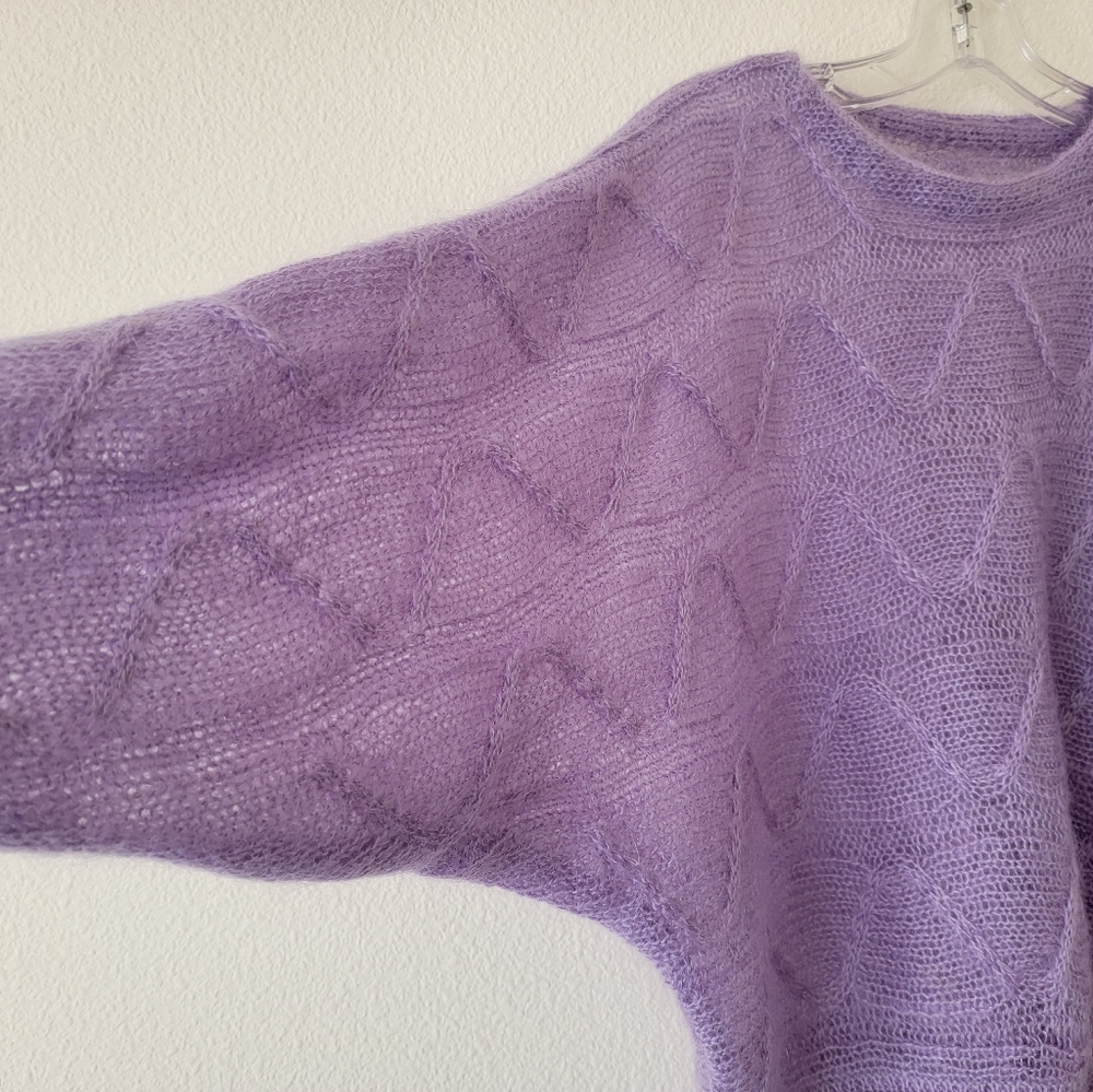 Vintage 1980th mohair knit sweater size Large. - Picture 4 of 12